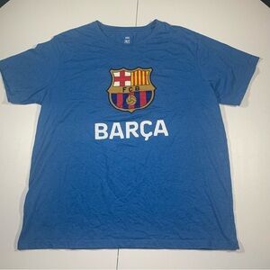 FC Barcelona Logo Blue Mens Short Sleeve T Shirt Size Large Cotton Blend